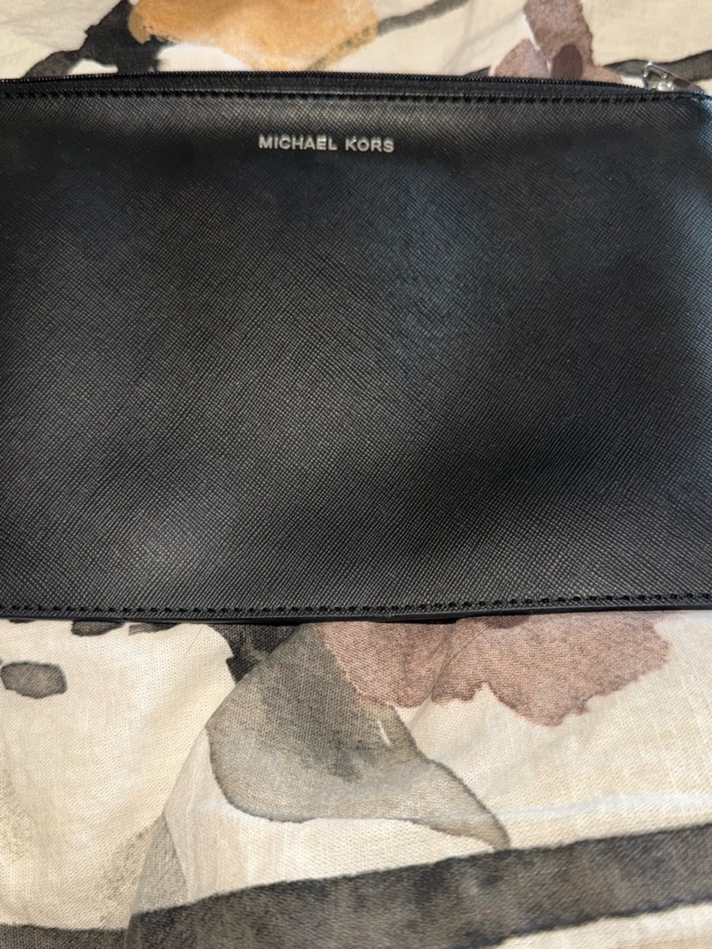 Michael Kors Black Saffiano Leather Toiletry Pouch